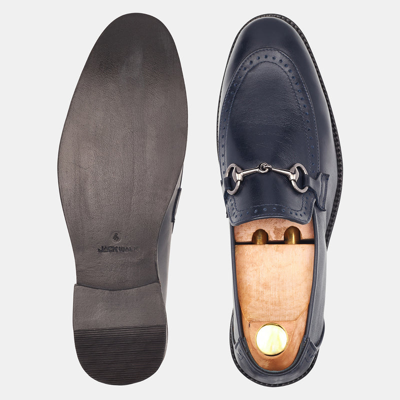Dark Blue Unlined Loafers Allen Shoes
