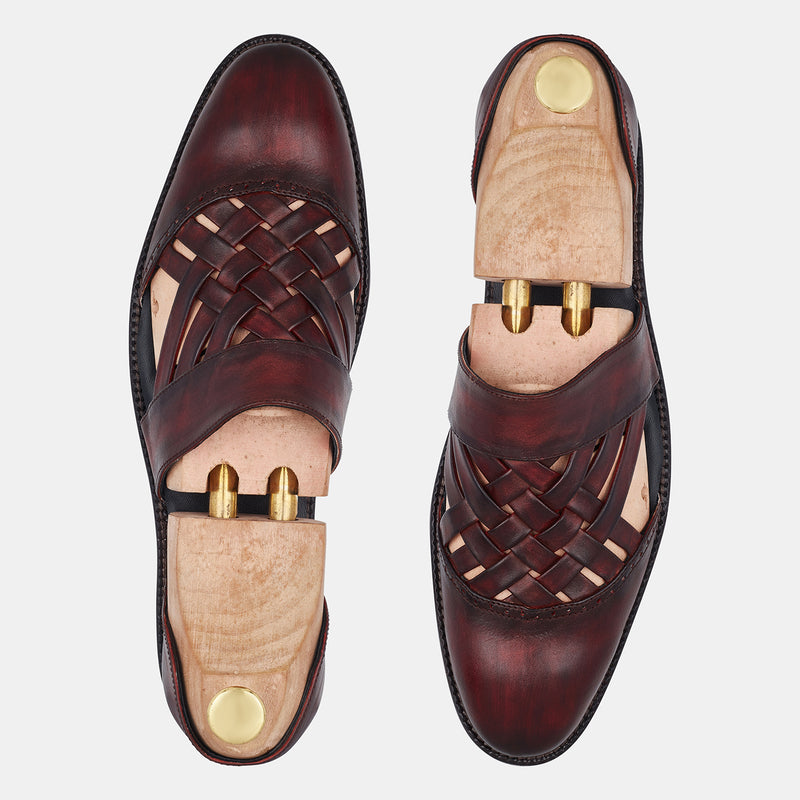 Burgundy Woad Oak marriage Shoes