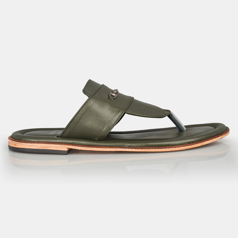 Green Running Leather Slipper